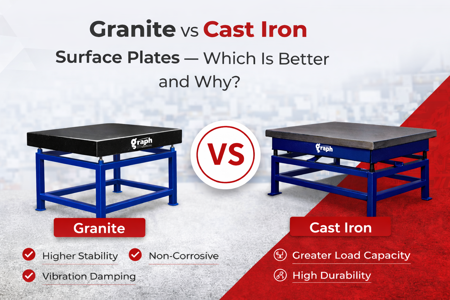 Granite Surface plate VS Cast Iron Surface Plate
